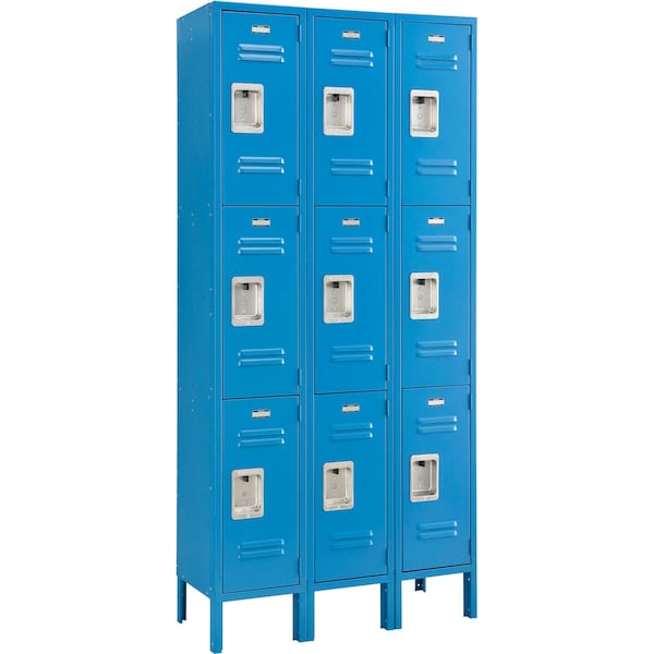 Global Industrial Louvered Door Locker, 36 in W, 15 in D, 78 in H, Blue 493424BL - main